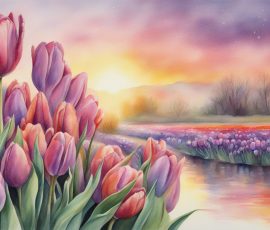 Watercolour Tulips AI Image from www.free-ai-images.com. Right-click and choose Save Image As to download this image safely for free.
