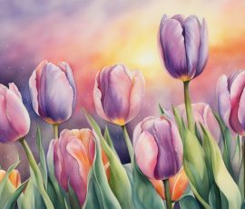 Watercolour Tulips AI Image from www.free-ai-images.com. Right-click and choose Save Image As to download this image safely for free.