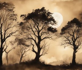 Watercolour Silhouette Landscape AI Image from www.free-ai-images.com. Right-click and choose Save Image As to download this image safely for free.