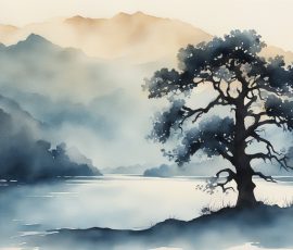 Watercolour Silhouette Landscape AI Image from www.free-ai-images.com. Right-click and choose Save Image As to download this image safely for free.