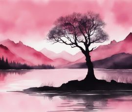 Watercolour Silhouette Landscape AI Image from www.free-ai-images.com. Right-click and choose Save Image As to download this image safely for free.