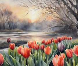 Watercolour Tulips AI Image from www.free-ai-images.com. Right-click and choose Save Image As to download this image safely for free.