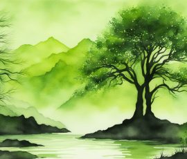 Watercolour Silhouette Landscape AI Image from www.free-ai-images.com. Right-click and choose Save Image As to download this image safely for free.