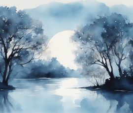 Watercolour Silhouette Landscape AI Image from www.free-ai-images.com. Right-click and choose Save Image As to download this image safely for free.