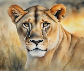 Watercolour Lions AI Image from www.free-ai-images.com. Right-click and choose Save Image As to download this image safely for free.