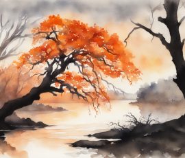 Watercolour Silhouette Landscape AI Image from www.free-ai-images.com. Right-click and choose Save Image As to download this image safely for free.
