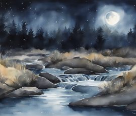 Watercolour Night AI Image from www.free-ai-images.com. Right-click and choose Save Image As to download this image safely for free.