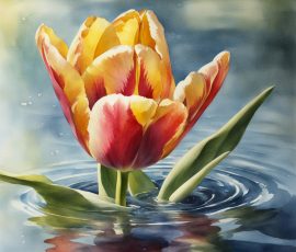 Watercolour Tulips AI Image from www.free-ai-images.com. Right-click and choose Save Image As to download this image safely for free.