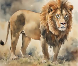 Watercolour Lions AI Image from www.free-ai-images.com. Right-click and choose Save Image As to download this image safely for free.