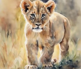 Watercolour Lions AI Image from www.free-ai-images.com. Right-click and choose Save Image As to download this image safely for free.