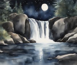 Watercolour Nature at Night AI Image from www.free-ai-images.com. Right-click and choose Save Image As to download this image safely for free.