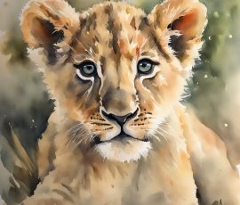 Watercolour Lions AI Image from www.free-ai-images.com. Right-click and choose Save Image As to download this image safely for free.
