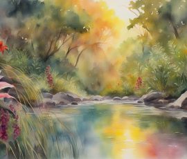 Watercolour Rivers and Lakes AI Image from www.free-ai-images.com. Right-click and choose Save Image As to download this image safely for free.