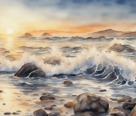 Watercolour Oceans and Beaches AI Image from www.free-ai-images.com. Right-click and choose Save Image As to download this image safely for free.