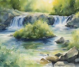 Watercolour Waterfalls AI Image from www.free-ai-images.com. Right-click and choose Save Image As to download this image safely for free.