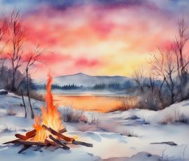 Watercolour Campfires AI Image from www.free-ai-images.com. Right-click and choose Save Image As to download this image safely for free.