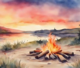 Watercolour Campfires AI Image from www.free-ai-images.com. Right-click and choose Save Image As to download this image safely for free.