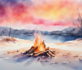 Watercolour Campfires AI Image from www.free-ai-images.com. Right-click and choose Save Image As to download this image safely for free.