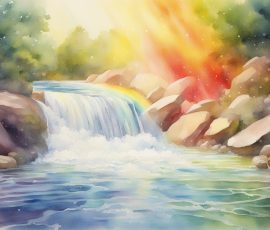 Watercolour Waterfalls AI Image from www.free-ai-images.com. Right-click and choose Save Image As to download this image safely for free.