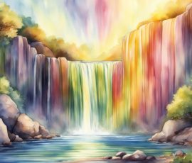Watercolour Waterfalls AI Image from www.free-ai-images.com. Right-click and choose Save Image As to download this image safely for free.