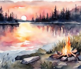 Watercolour Campfires AI Image from www.free-ai-images.com. Right-click and choose Save Image As to download this image safely for free.
