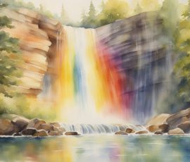 Watercolour Waterfalls AI Image from www.free-ai-images.com. Right-click and choose Save Image As to download this image safely for free.