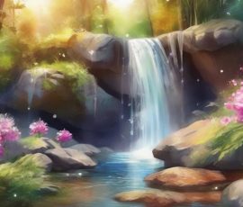 Watercolour Waterfalls AI Image from www.free-ai-images.com. Right-click and choose Save Image As to download this image safely for free.