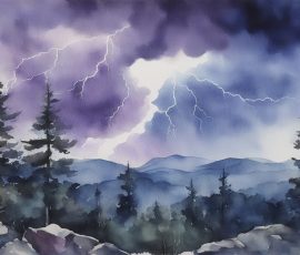 Watercolour Dramatic Nature AI Image from www.free-ai-images.com. Right-click and choose Save Image As to download this image safely for free.