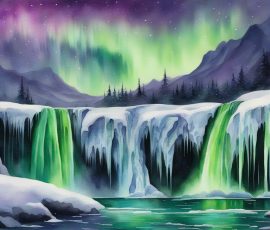 Watercolour Waterfalls AI Image from www.free-ai-images.com. Right-click and choose Save Image As to download this image safely for free.