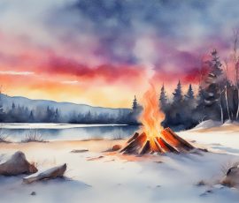 Watercolour Campfires AI Image from www.free-ai-images.com. Right-click and choose Save Image As to download this image safely for free.