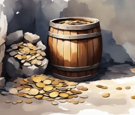 Watercolour Barrels and Coffins AI Image from www.free-ai-images.com. Right-click and choose Save Image As to download this image safely for free.