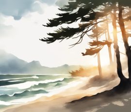 Watercolour Oceans and Beaches AI Image from www.free-ai-images.com. Right-click and choose Save Image As to download this image safely for free.