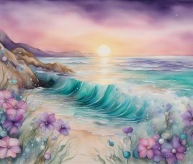 Watercolour Oceans and Beaches AI Image from www.free-ai-images.com. Right-click and choose Save Image As to download this image safely for free.