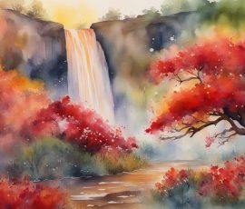 Watercolour Waterfalls AI Image from www.free-ai-images.com. Right-click and choose Save Image As to download this image safely for free.